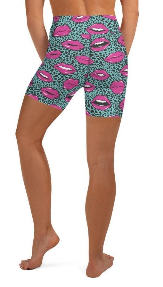 Pop Art Lips Yoga Shorts