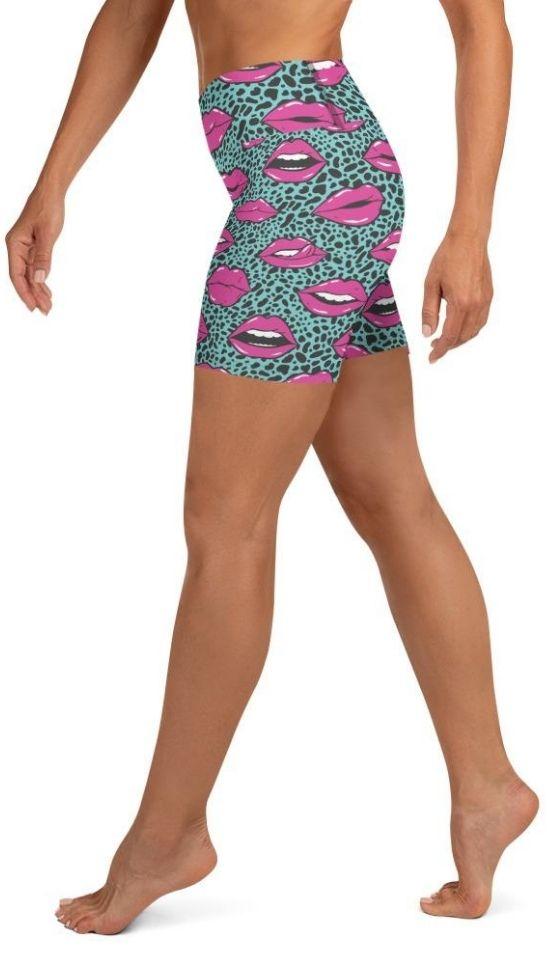 Pop Art Lips Yoga Shorts