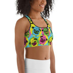 Pop Art Pug Sports Bra