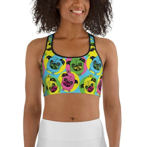 Pop Art Pug Sports Bra