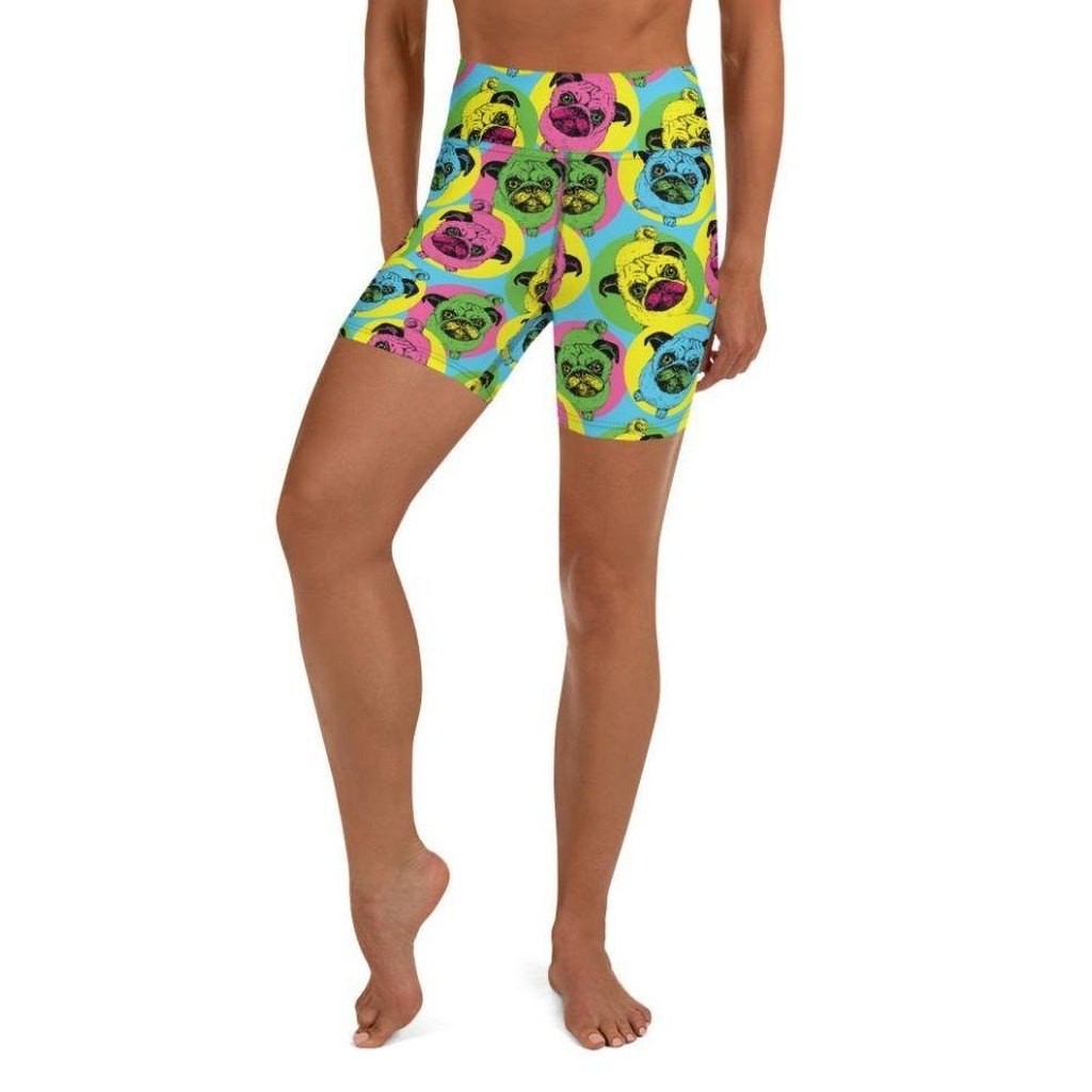 Pop Art Pug Yoga Shorts