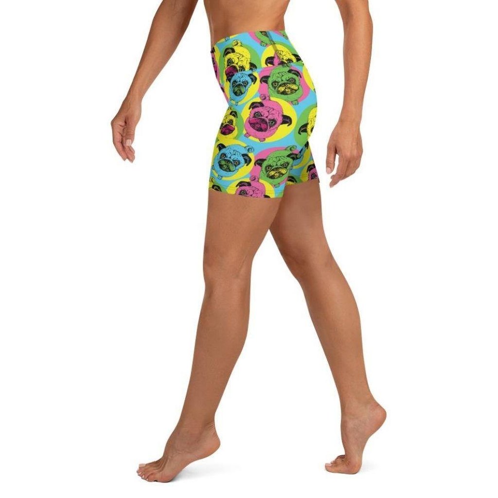 Pop Art Pug Yoga Shorts