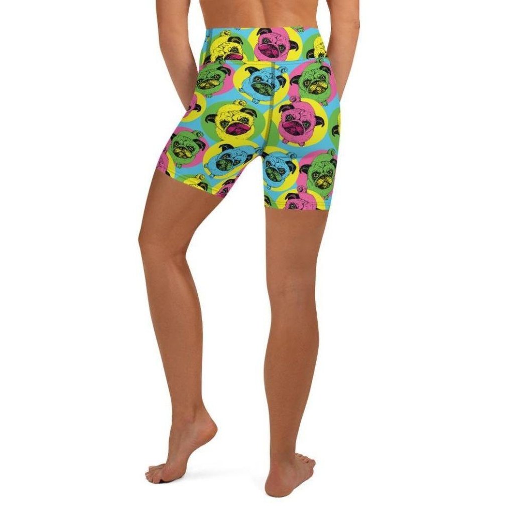 Pop Art Pug Yoga Shorts