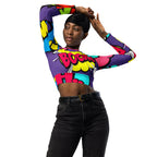 Pop Art Recycled Long-sleeve Crop Top
