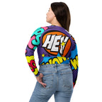 Pop Art Recycled Long-sleeve Crop Top