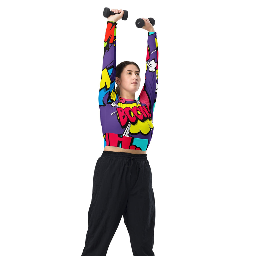 Pop Art Recycled Long-sleeve Crop Top