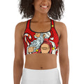 Pop Art Santa Christmas Sports Bra