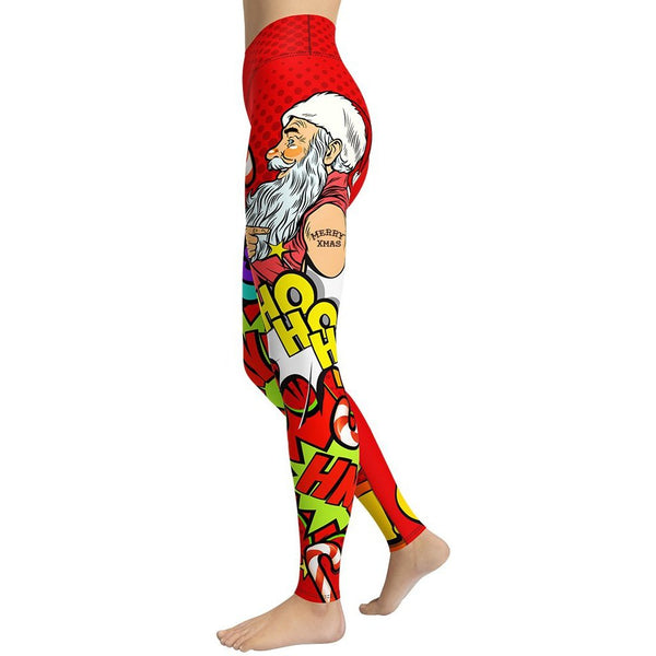 Pop Art Santa Christmas Yoga Leggings  Holiday leggings, Sports bra  design, Yoga leggings