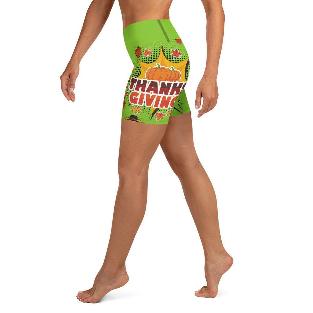 Pop Art Thanksgiving Yoga Shorts