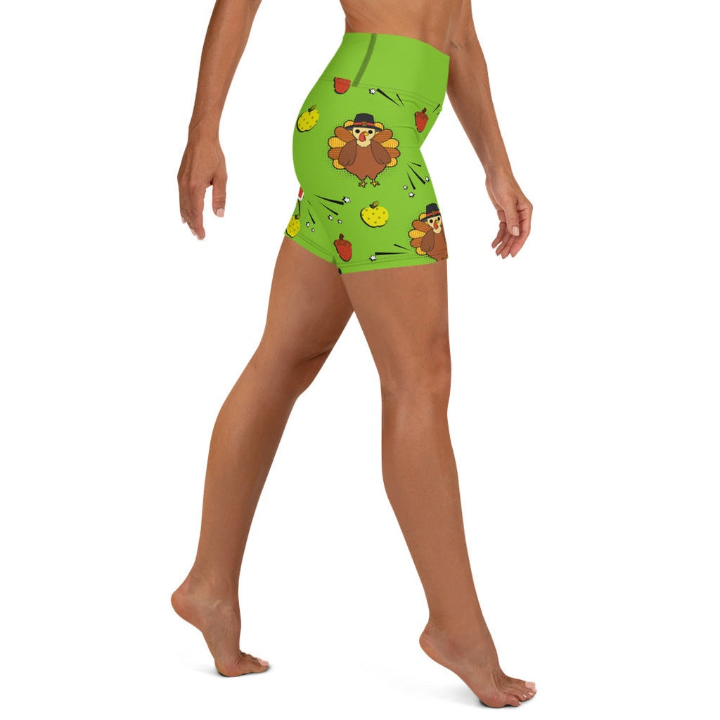 Pop Art Thanksgiving Yoga Shorts