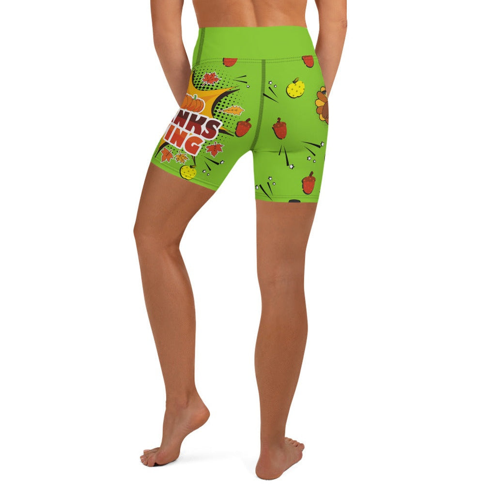 Pop Art Thanksgiving Yoga Shorts