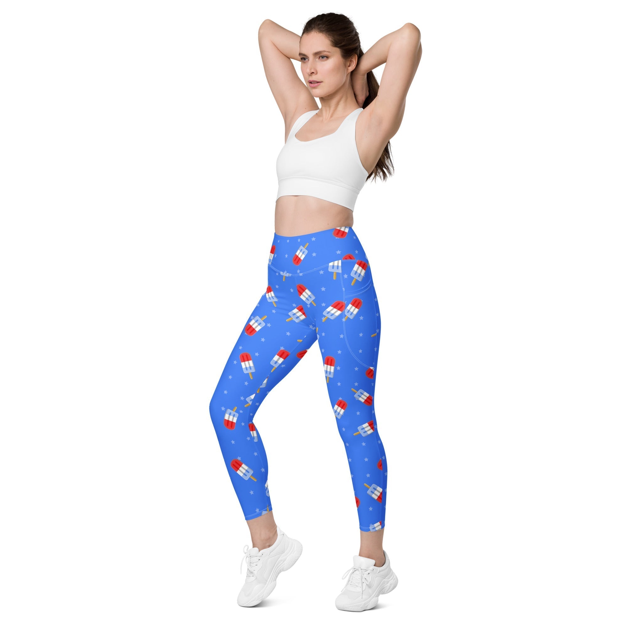 Popsicle Pattern Leggings With Pockets