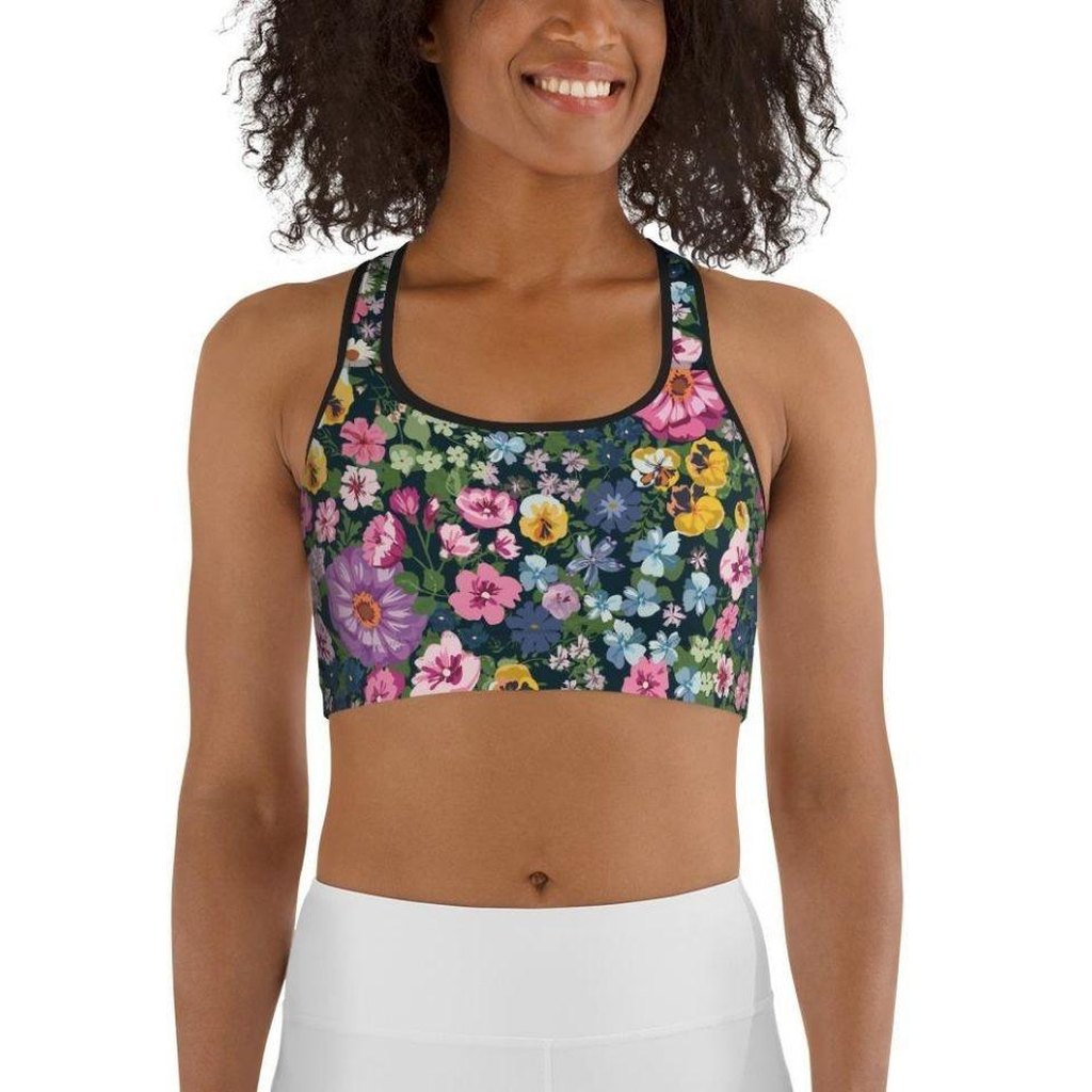 Pretty Floral Sports Bra