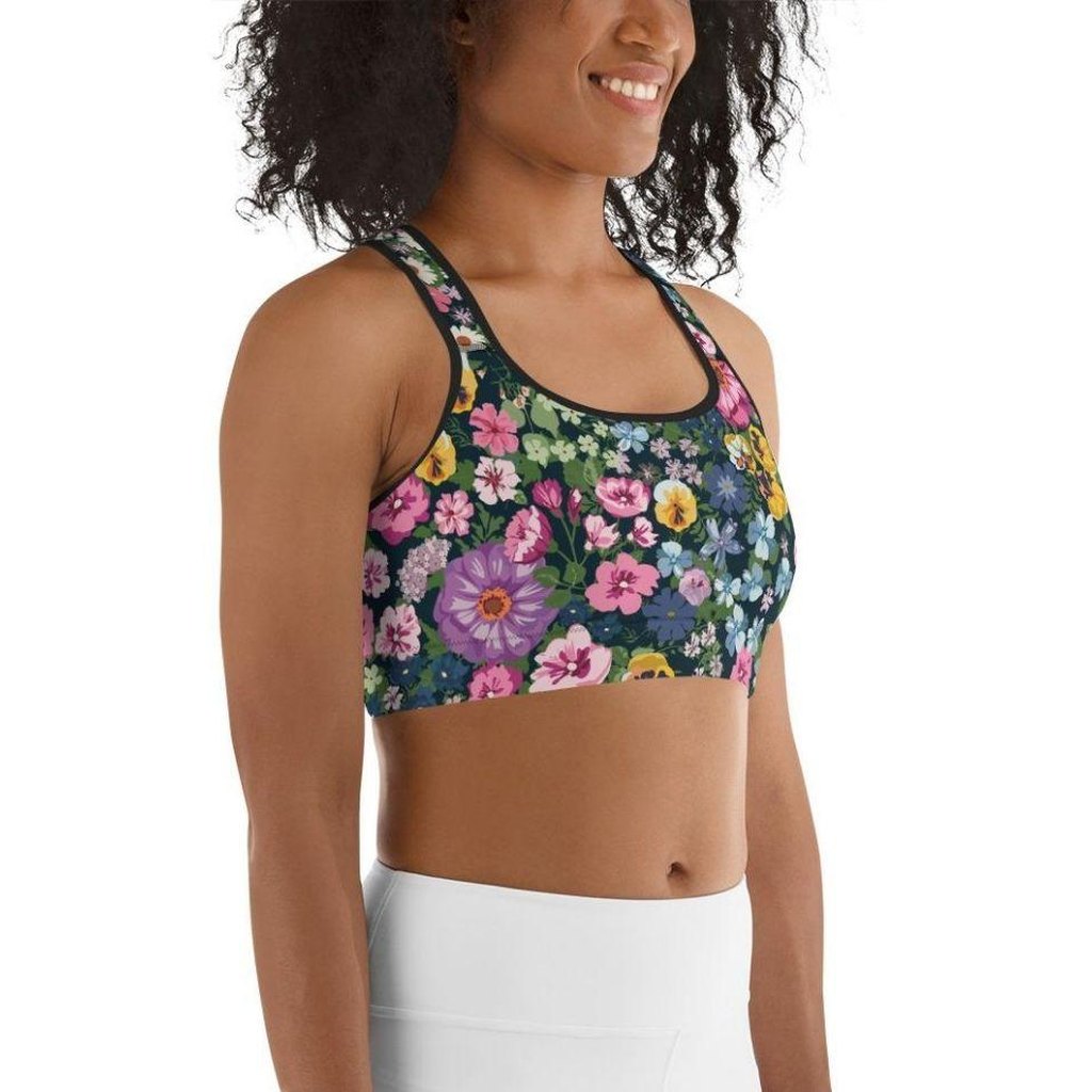 Pretty Floral Sports Bra