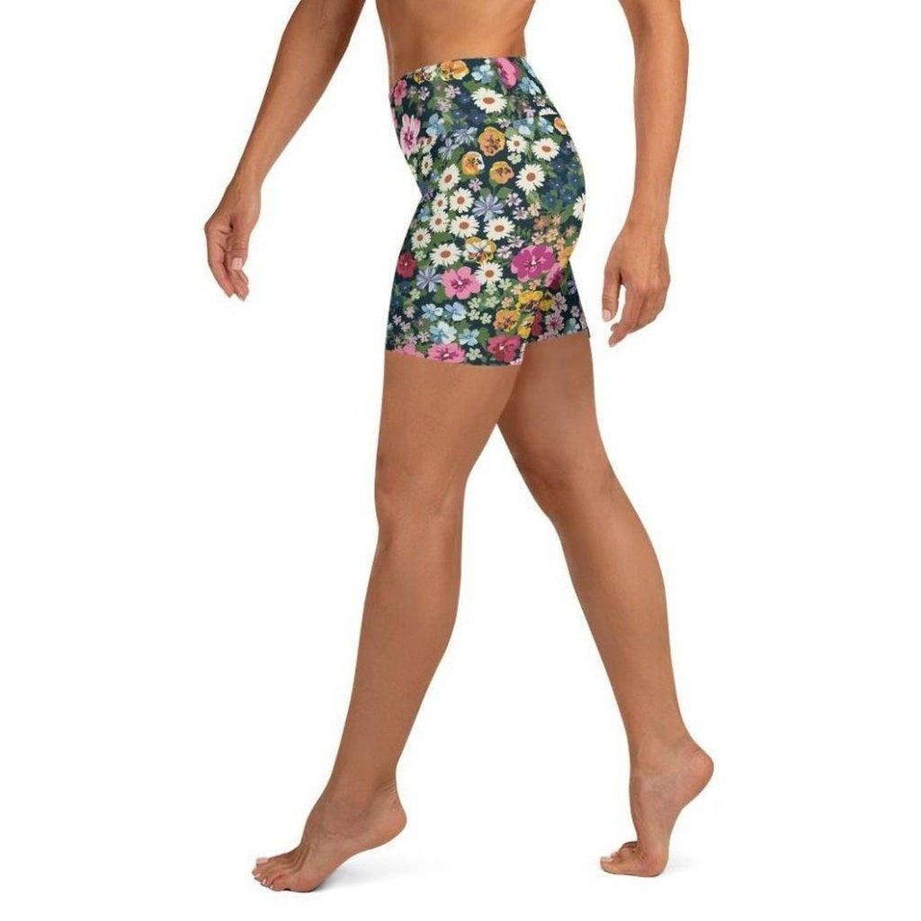Pretty Floral Yoga Shorts
