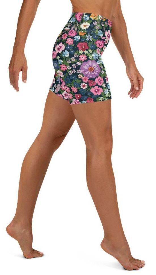 Pretty Floral Yoga Shorts