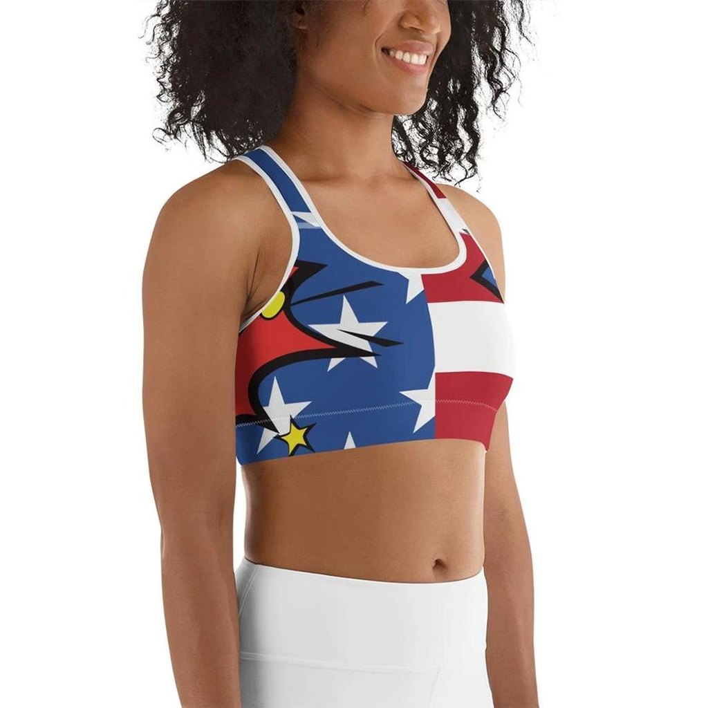 Proud American Pop Art Sports Bra