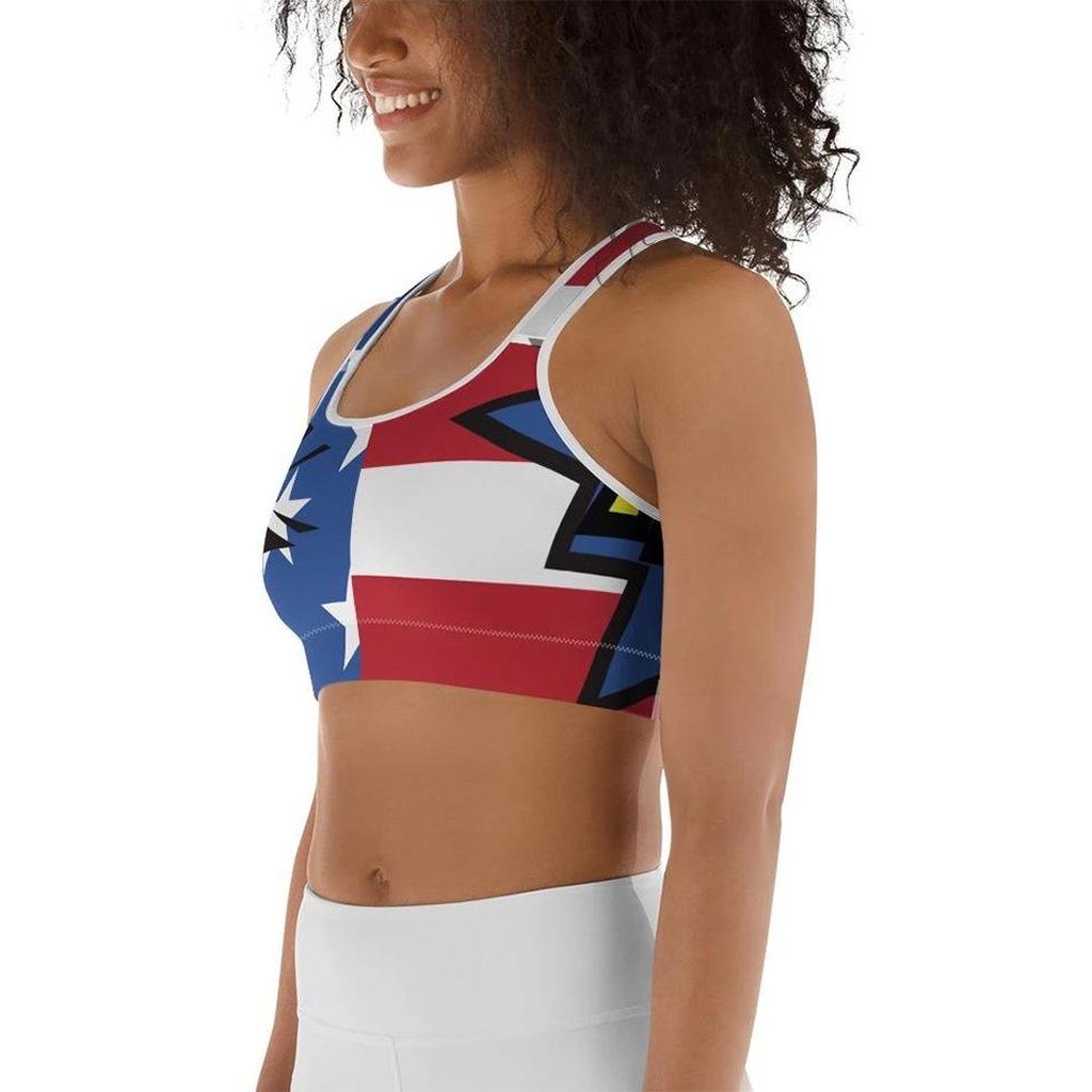 Proud American Pop Art Sports Bra