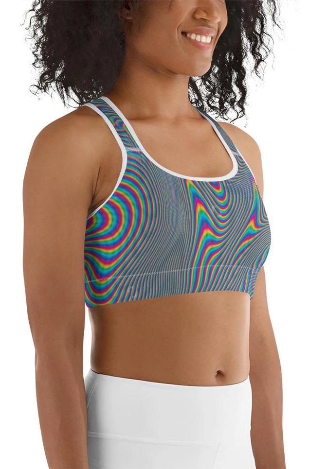 Psychedelic Abstract Sports Bra