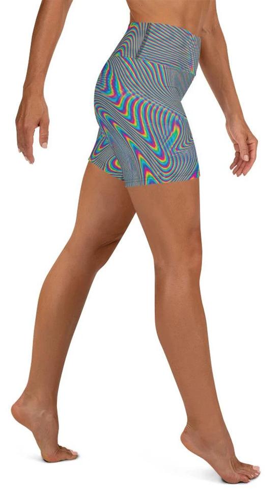 Psychedelic Abstract Yoga Shorts