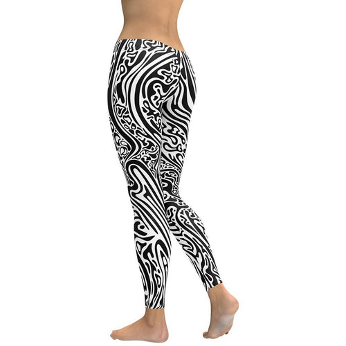 Psychedelic Black & White Leggings