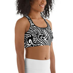 Psychedelic Black & White Sports Bra
