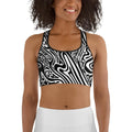 Psychedelic Black & White Sports Bra