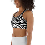 Psychedelic Black & White Sports Bra
