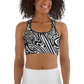 Psychedelic Black & White Sports Bra