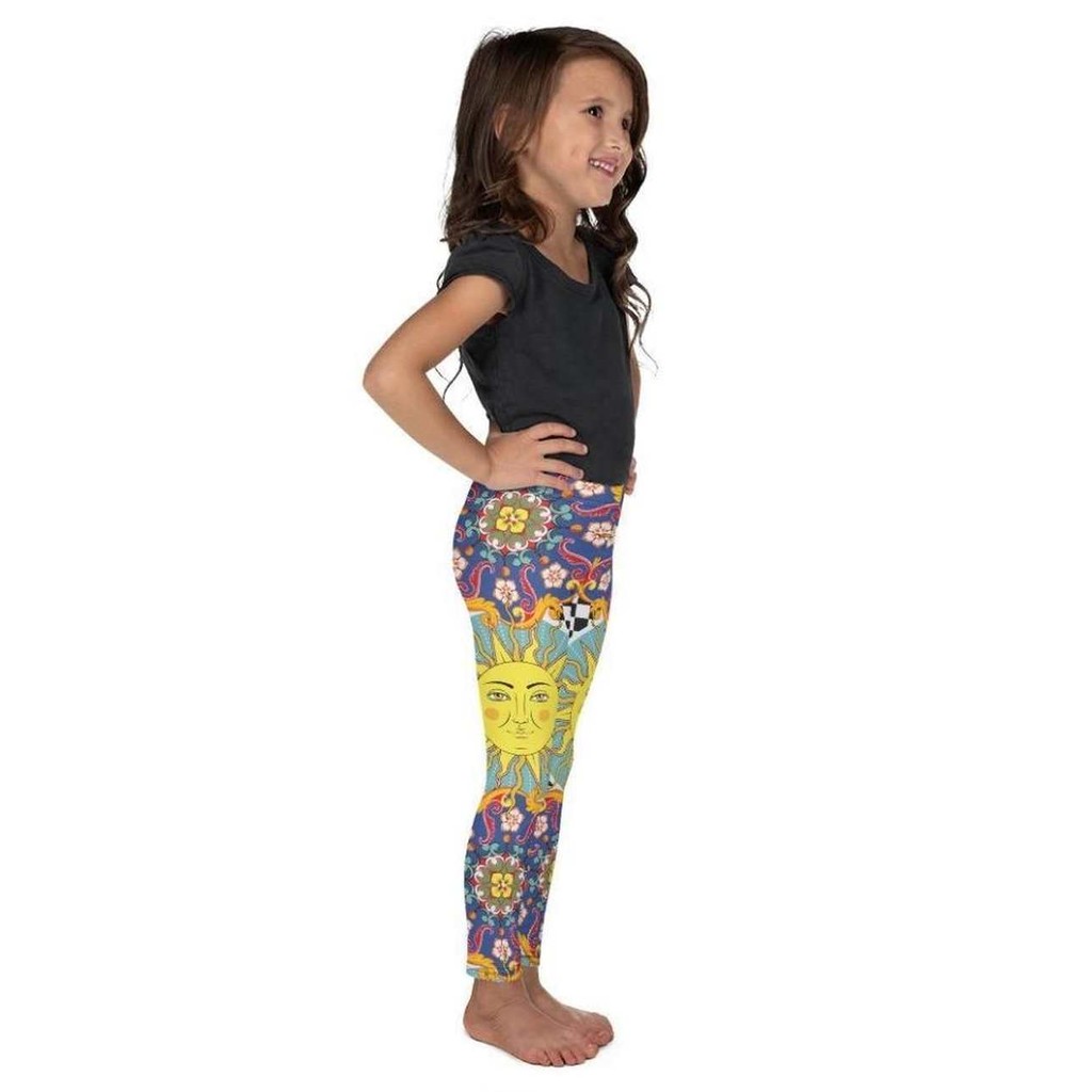 Psychedelic Sun Print Kid's Leggings