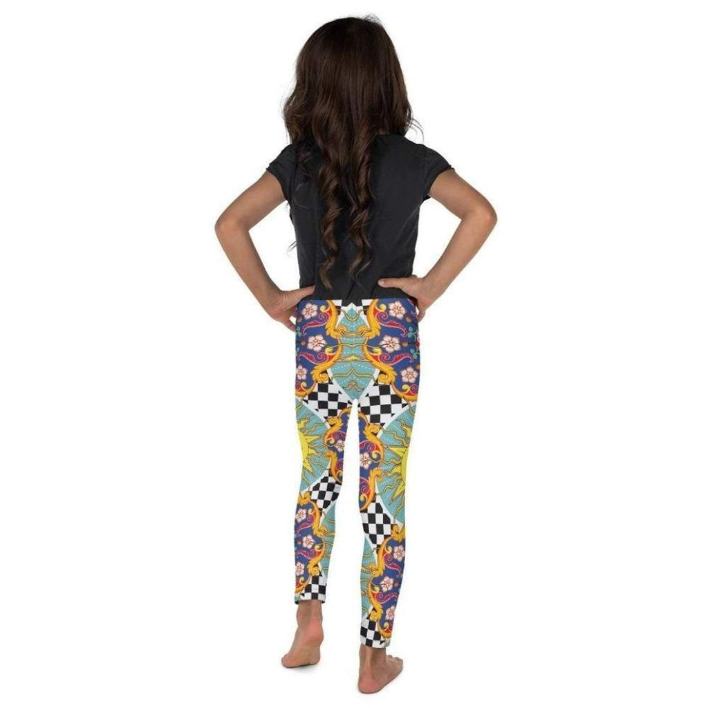 Psychedelic Sun Print Kid's Leggings