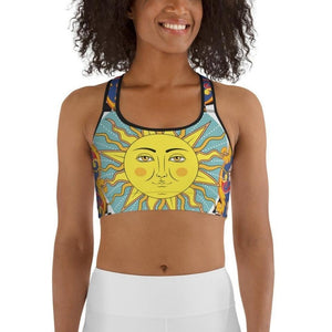 Psychedelic Sun Print Sports Bra