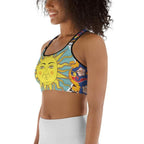 Psychedelic Sun Print Sports Bra
