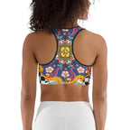 Psychedelic Sun Print Sports Bra