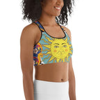 Psychedelic Sun Print Sports Bra