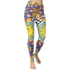 Psychedelic Sun Print Yoga Leggings