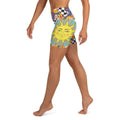 Psychedelic Sun Print Yoga Shorts