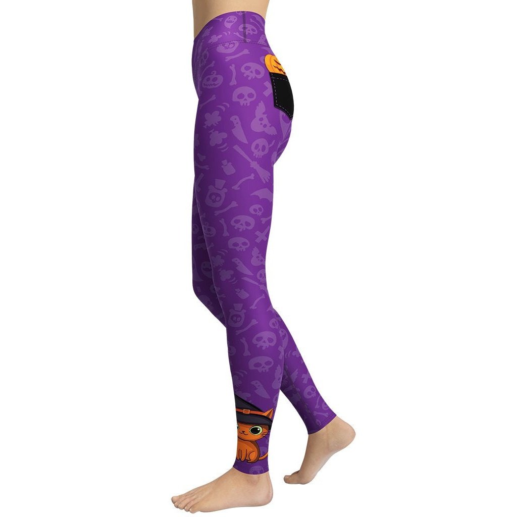 Pumpkin Pocket Halloween Yoga Leggings