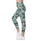Pup Pattern Leggings With Pockets