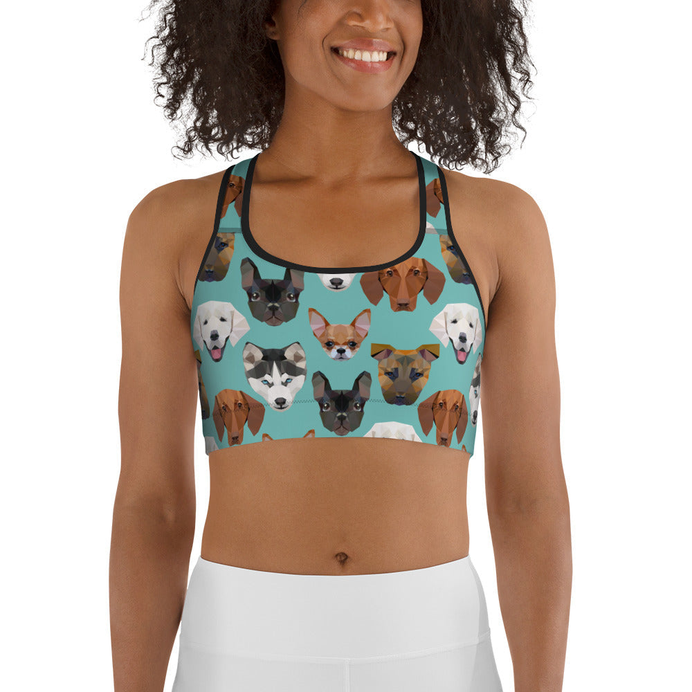Pup Pattern Sports Bra