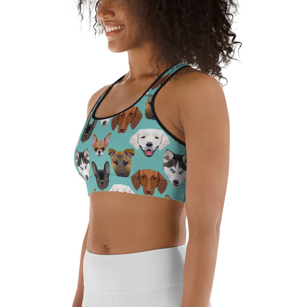 Pup Pattern Sports Bra