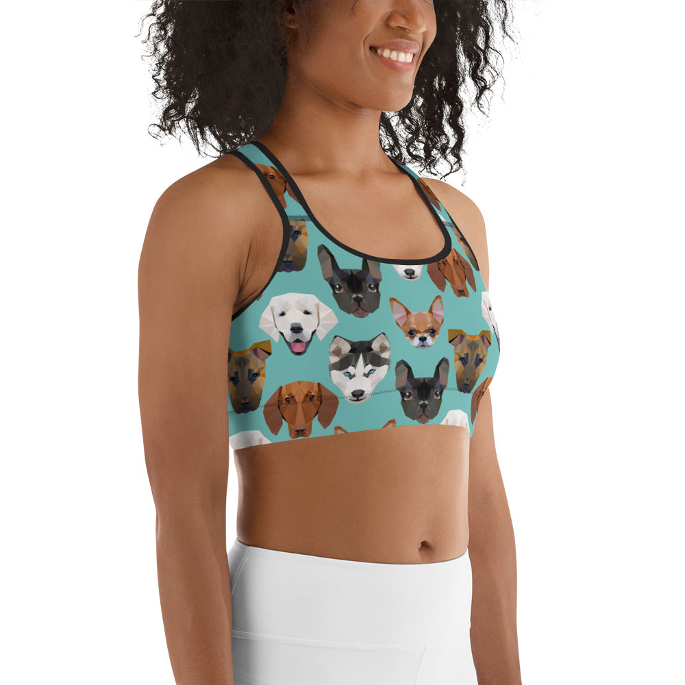 Pup Pattern Sports Bra