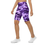 Purple Camo Biker Shorts