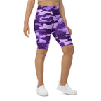 Purple Camo Biker Shorts