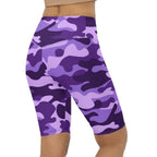 Purple Camo Biker Shorts