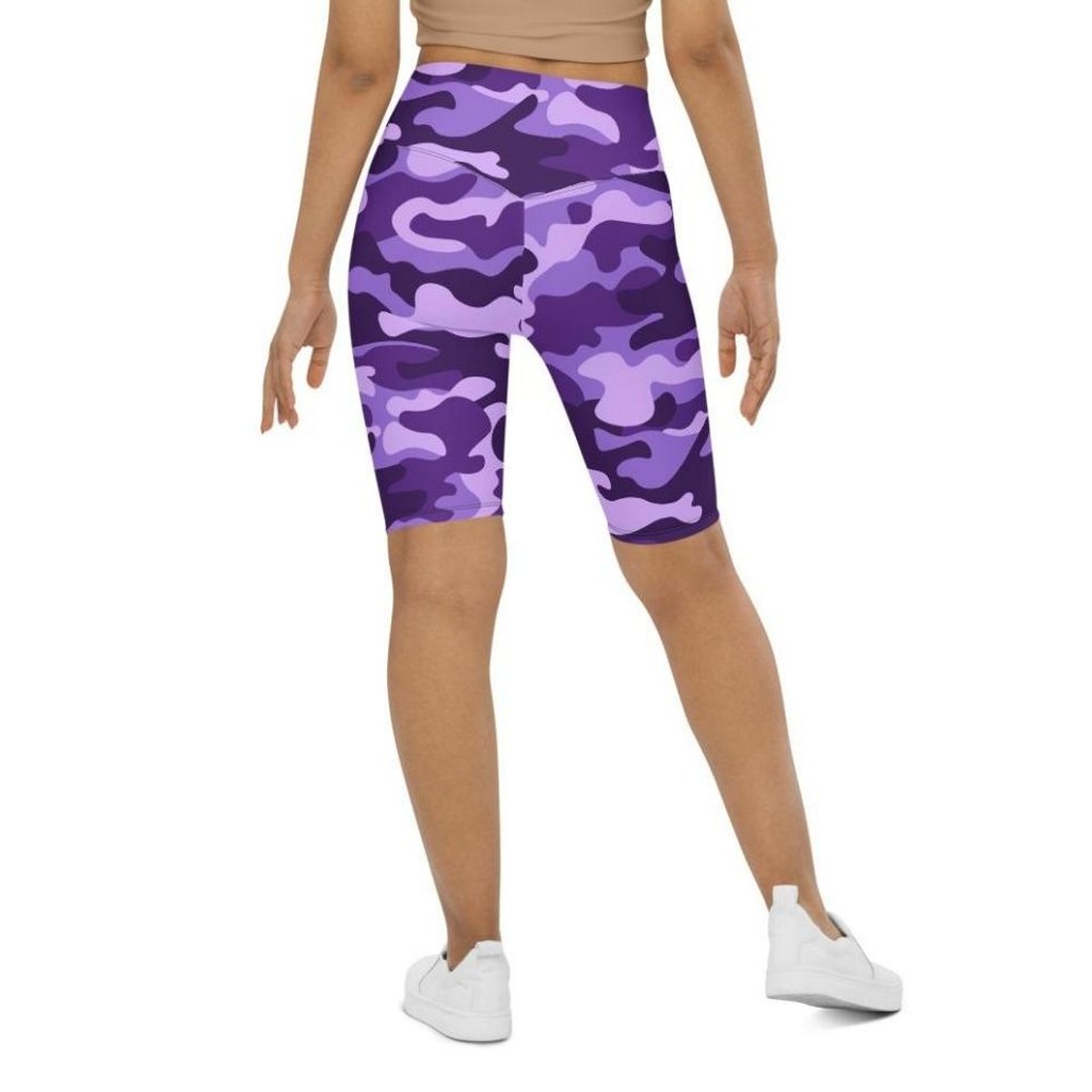 Purple Camo Biker Shorts