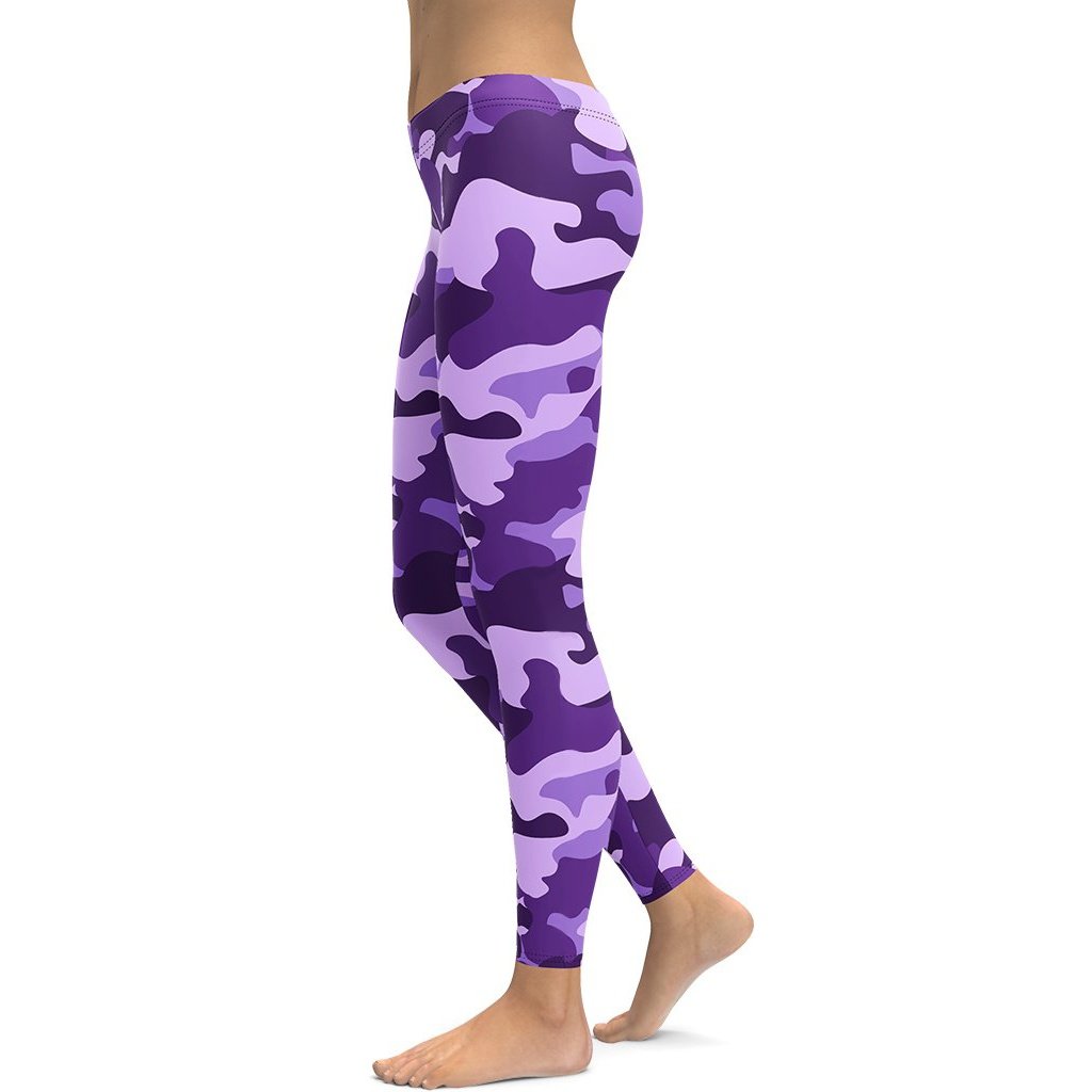 Lightweight and Soft Purple Camo Leggings | FIERCEPULSE