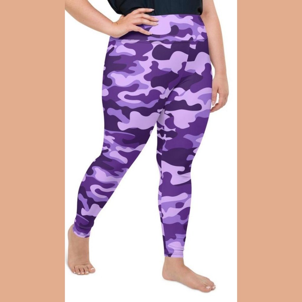 Purple Camo Plus Size Leggings
