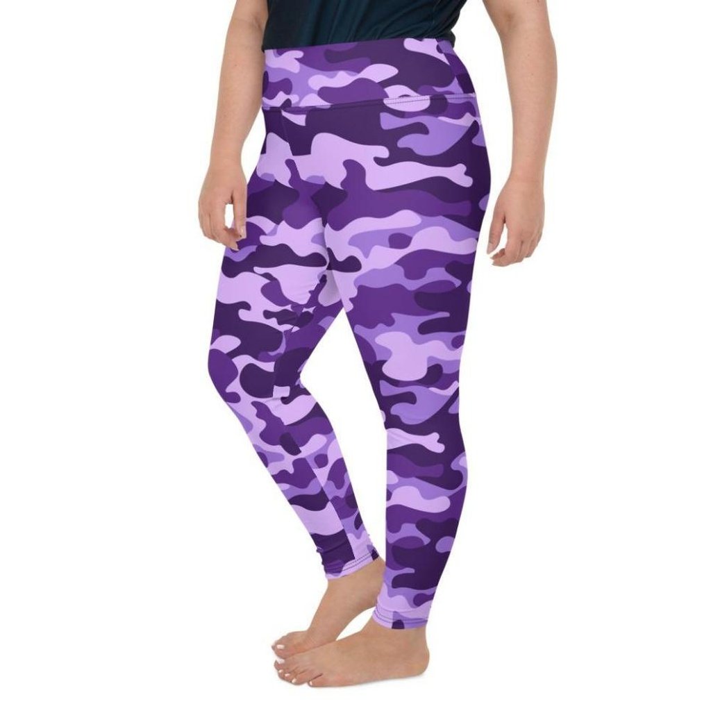 Purple Camo Plus Size Leggings