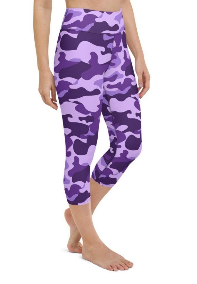 Purple Camo Yoga Capris